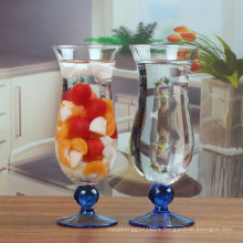 Shot Hurricane Glass with Color on the Bottom,Stem Glassware , lead-free crystal juice glass